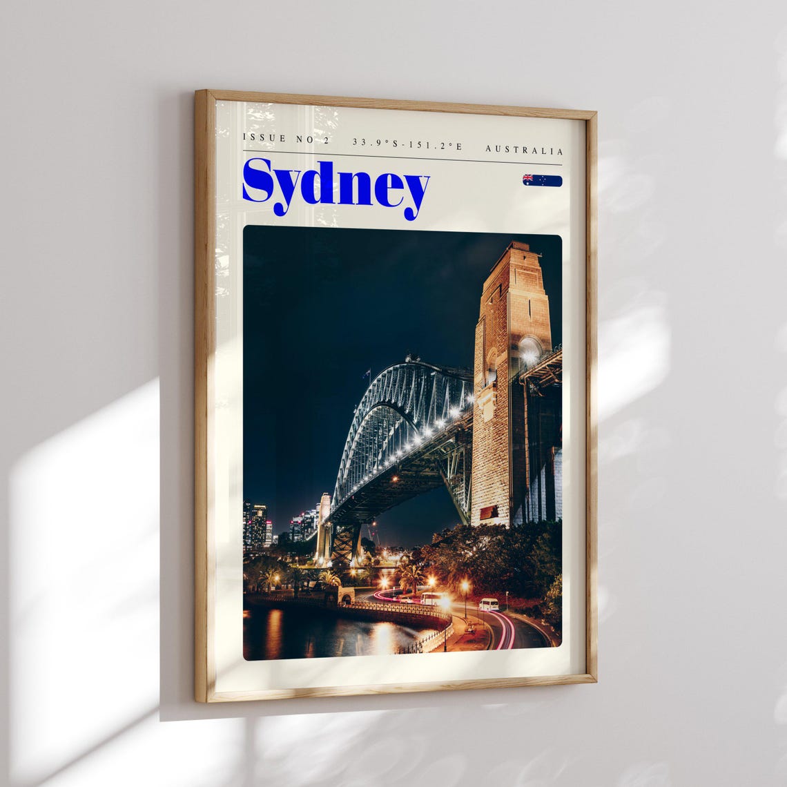 Sydney Australia Harbour Bridge Night Lights Photography Poster - Image 2