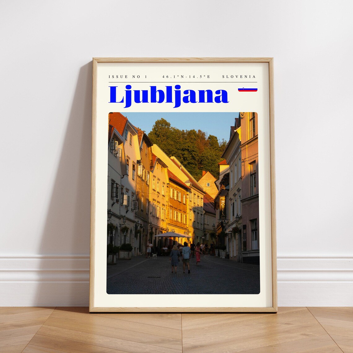 Ljubljana Slovenia Old Town Street at Golden Hour Travel Poster Art - Image 3