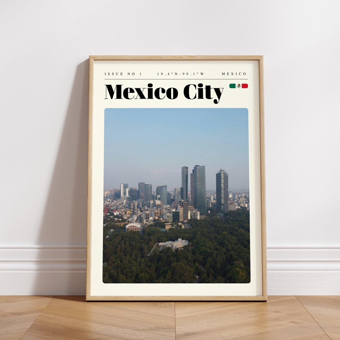 Mexico City Skyline Panorama Green Forest Photo Travel Poster - Image 3
