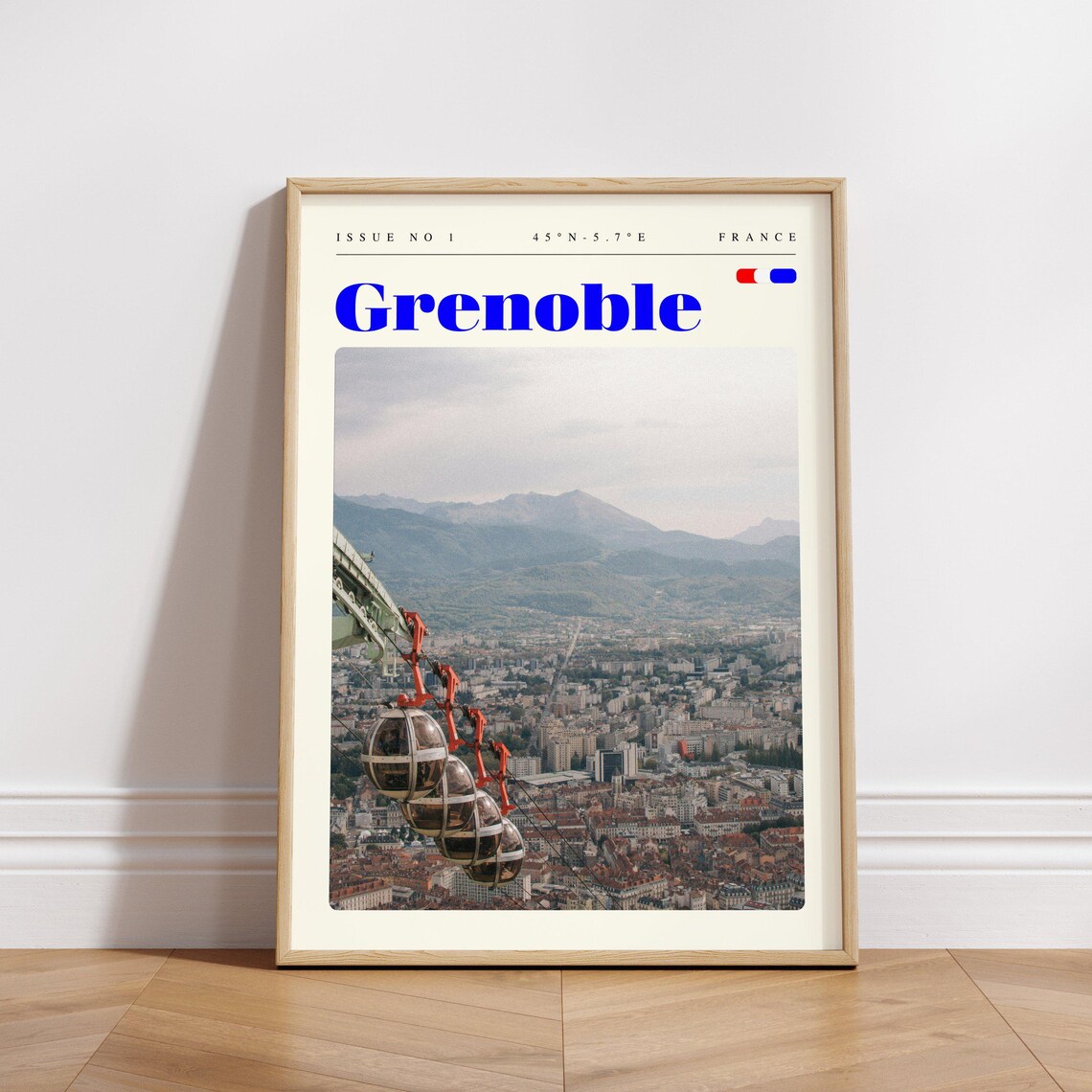 Grenoble Cable Cars Mountain City France Issue 1 Retro Travel Poster - Image 3