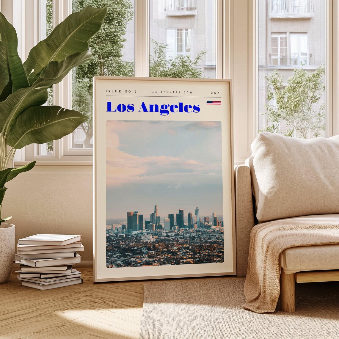 Los Angeles California Downtown Skyline Panorama Travel Wall Art