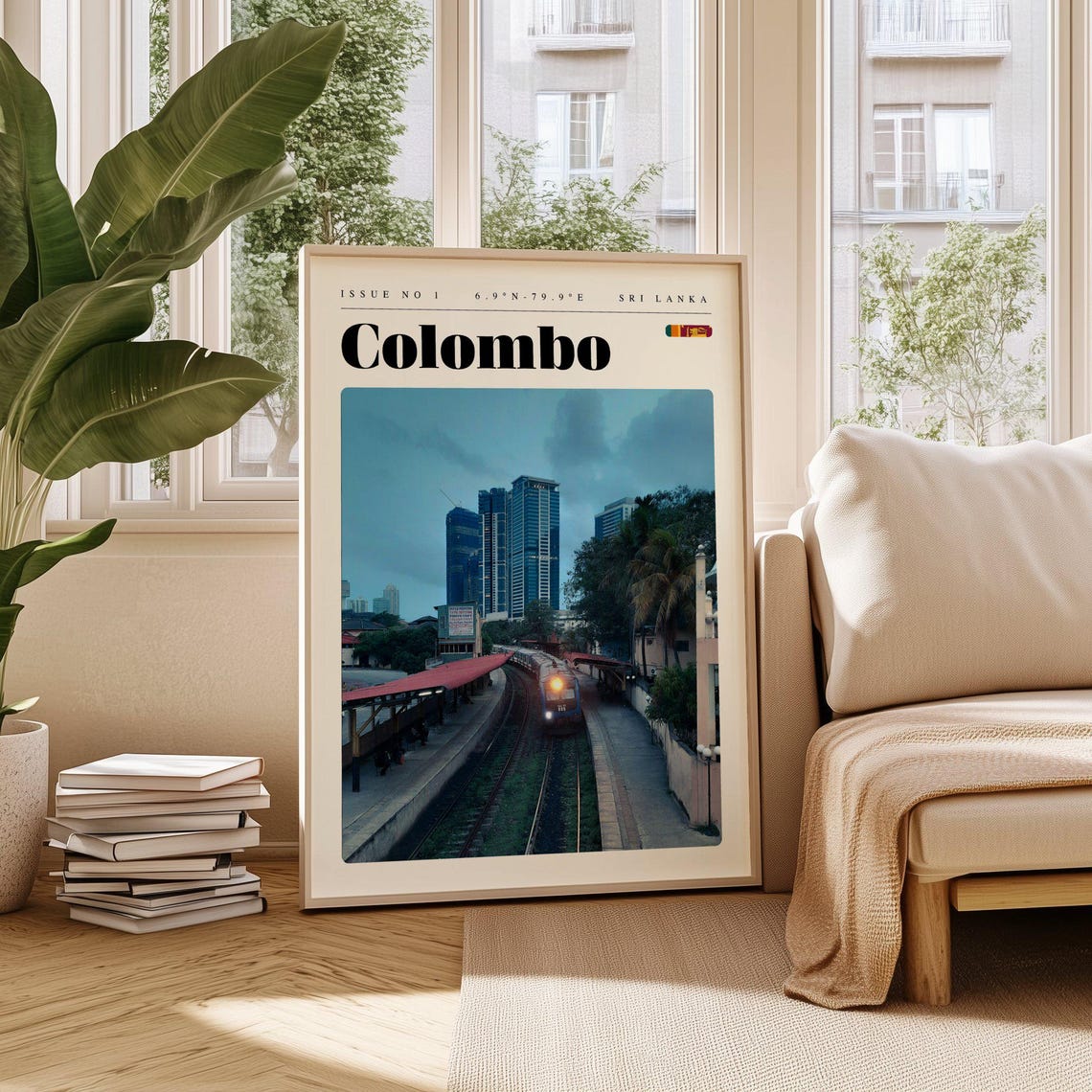 Colombo Sri Lanka Train Station Skyscraper Skyline Travel Poster