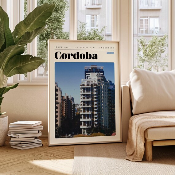 Cordoba Argentina Modern Apartment Towers Cityscape Travel Poster