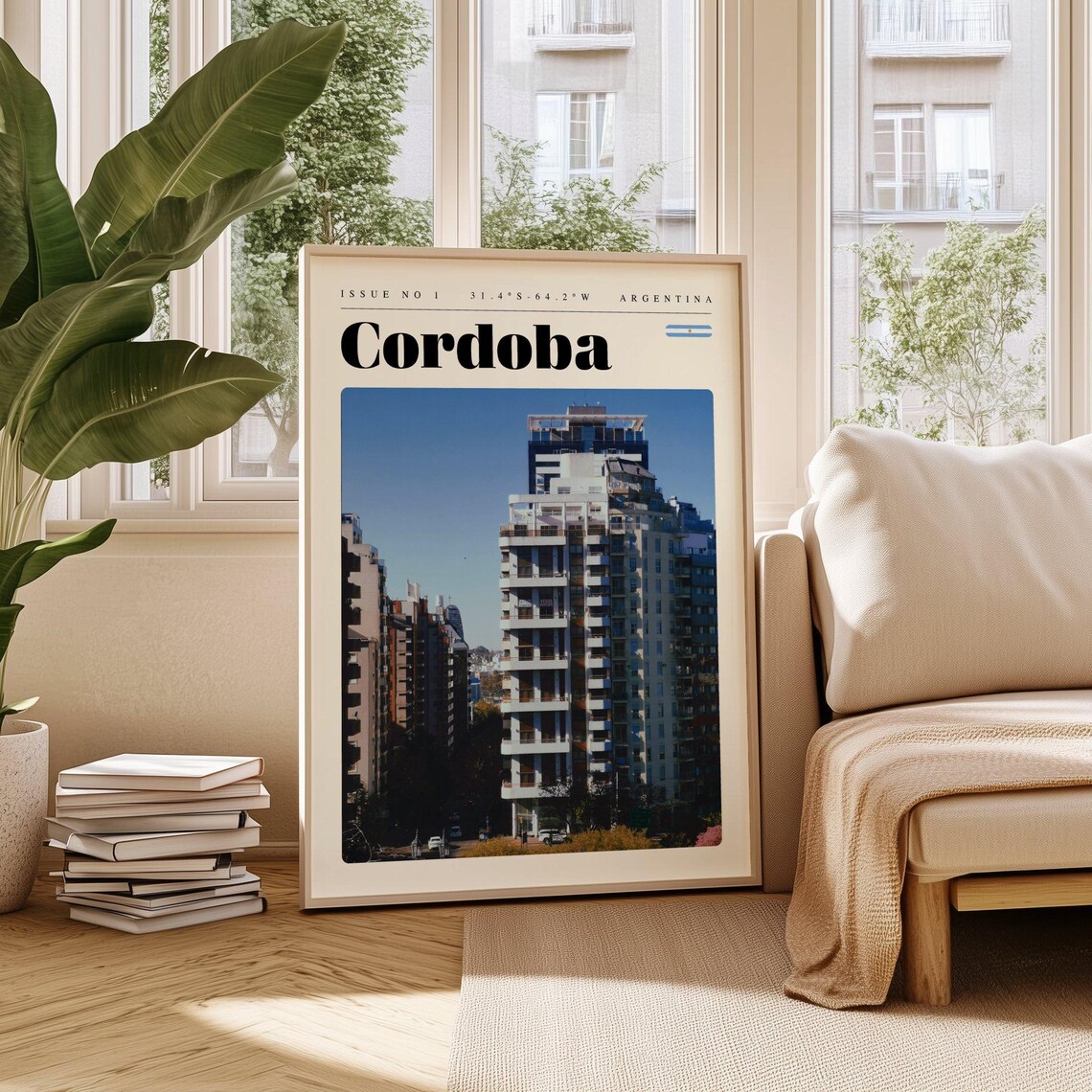 Cordoba Argentina Modern Apartment Towers Cityscape Travel Poster
