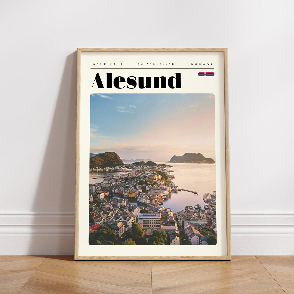 Alesund Norway Coastal Islands Sunset Scenic Fjord Art Poster - Image 3