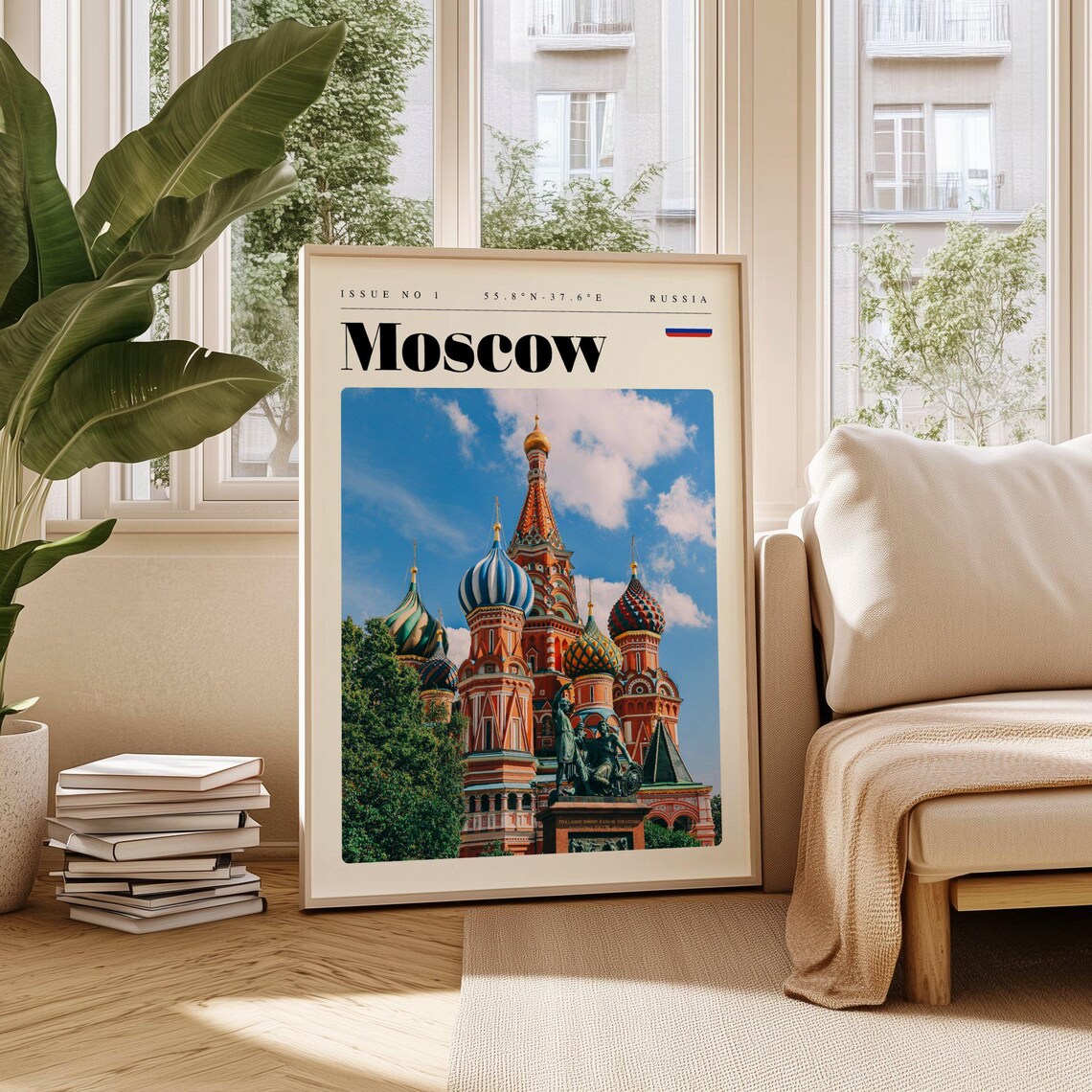 Moscow Saint Basil Cathedral Colorful Domes Russia Travel Poster