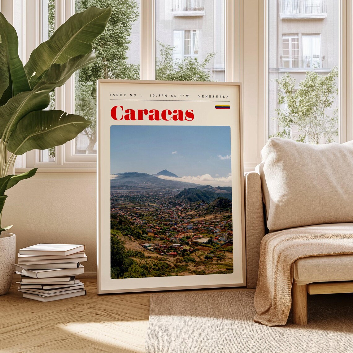 Caracas Venezuela Lush Mountain Valley Cityscape Scenic Poster
