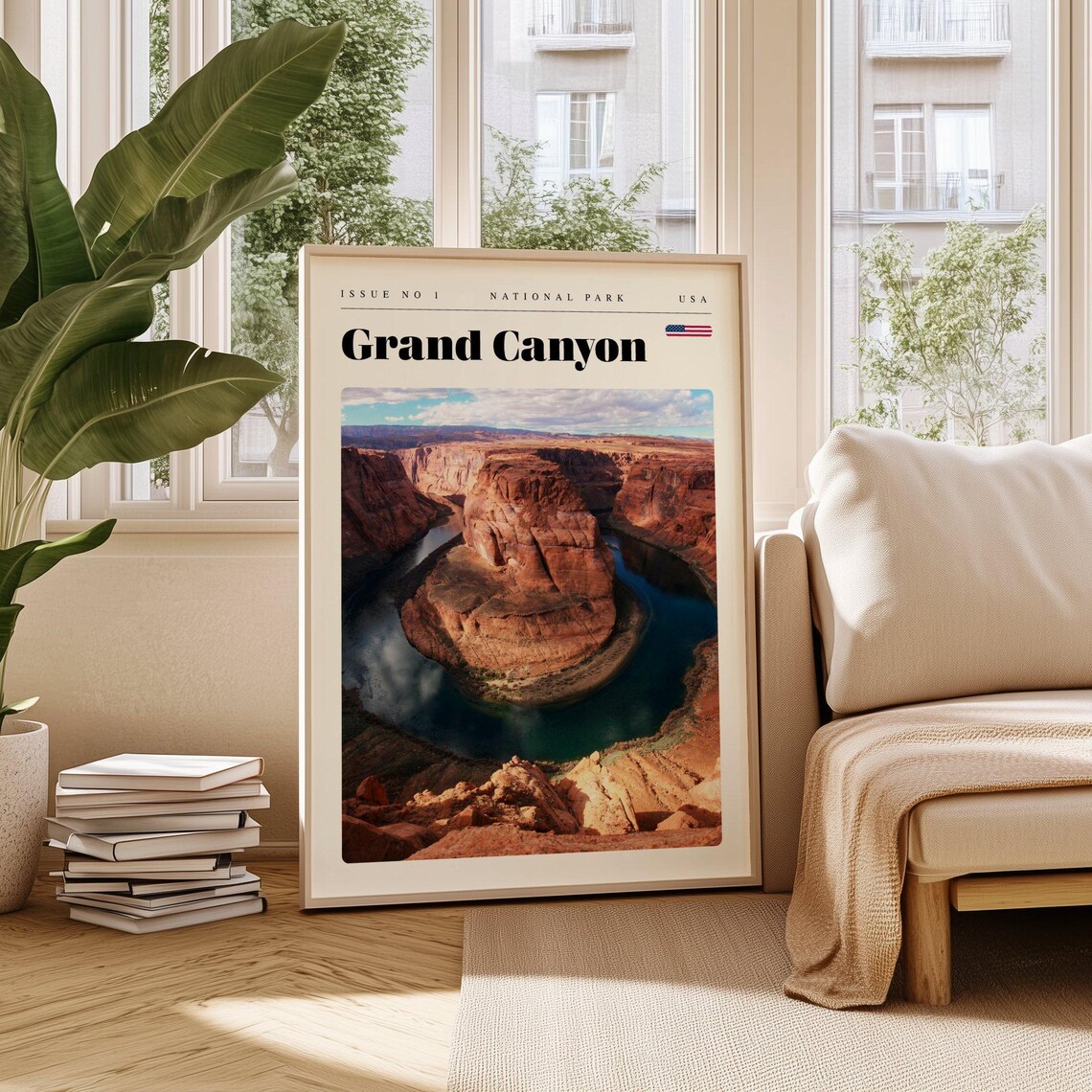 Grand Canyon Red Rock Horseshoe Bend River Vista Travel Poster