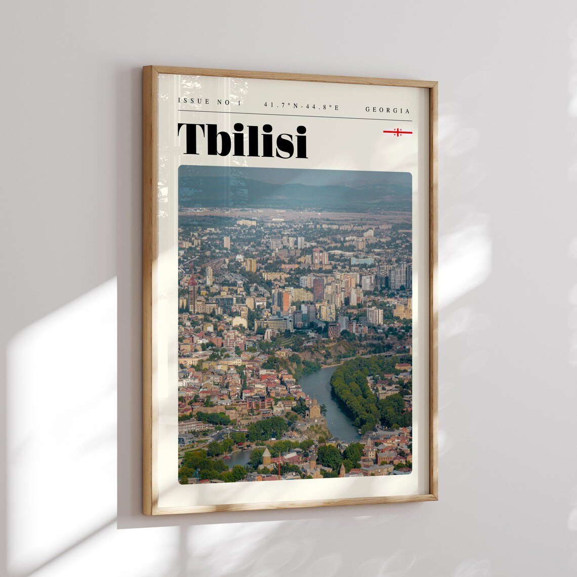 Tbilisi Georgia Vintage Travel Poster Old Town River Aerial Photo Art - Image 2