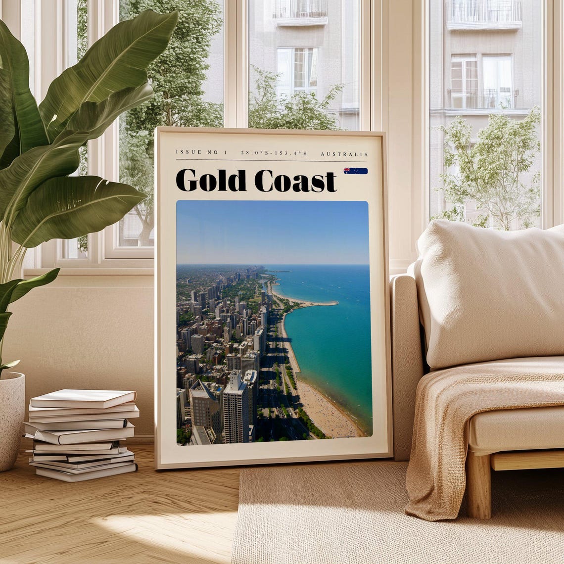 Gold Coast Australia Beachfront Skyline Coastal Travel Poster