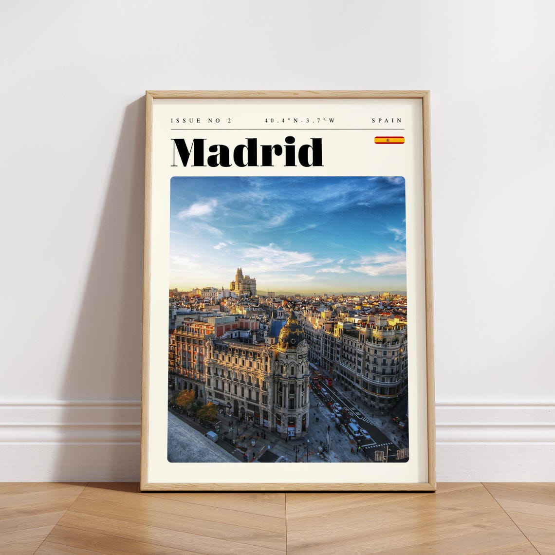 Madrid Gran Via Aerial View Metropolis Building Travel Poster - Image 3