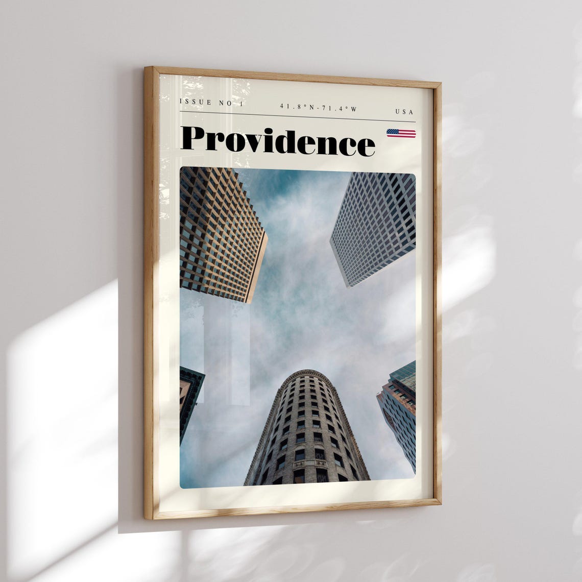 Providence Rhode Island Skyward Skyscrapers Modern Travel Poster - Image 2