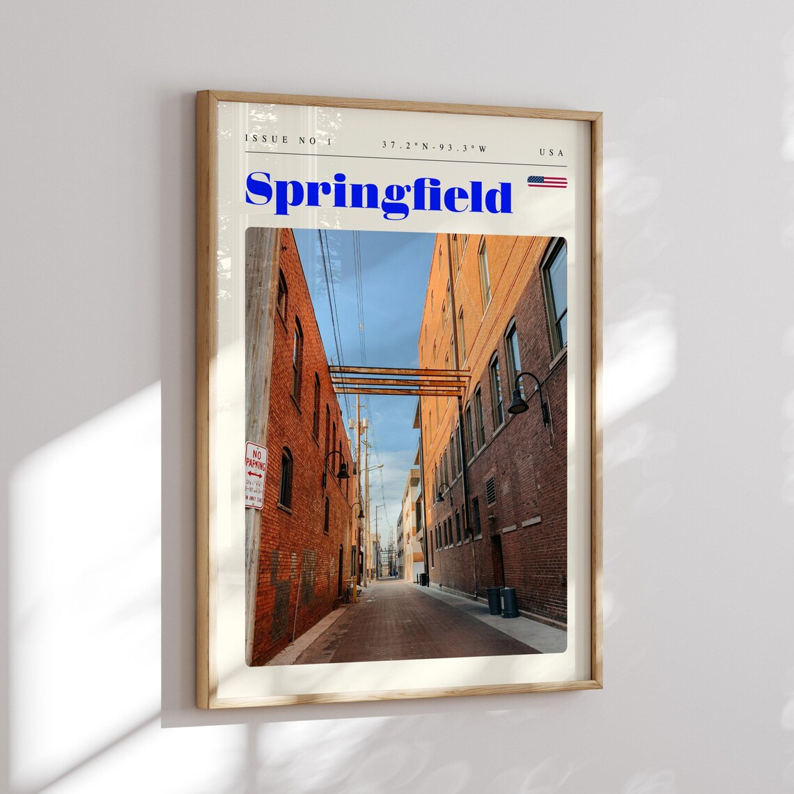 Springfield Missouri Vintage Travel Poster Historic Brick Alley View - Image 2