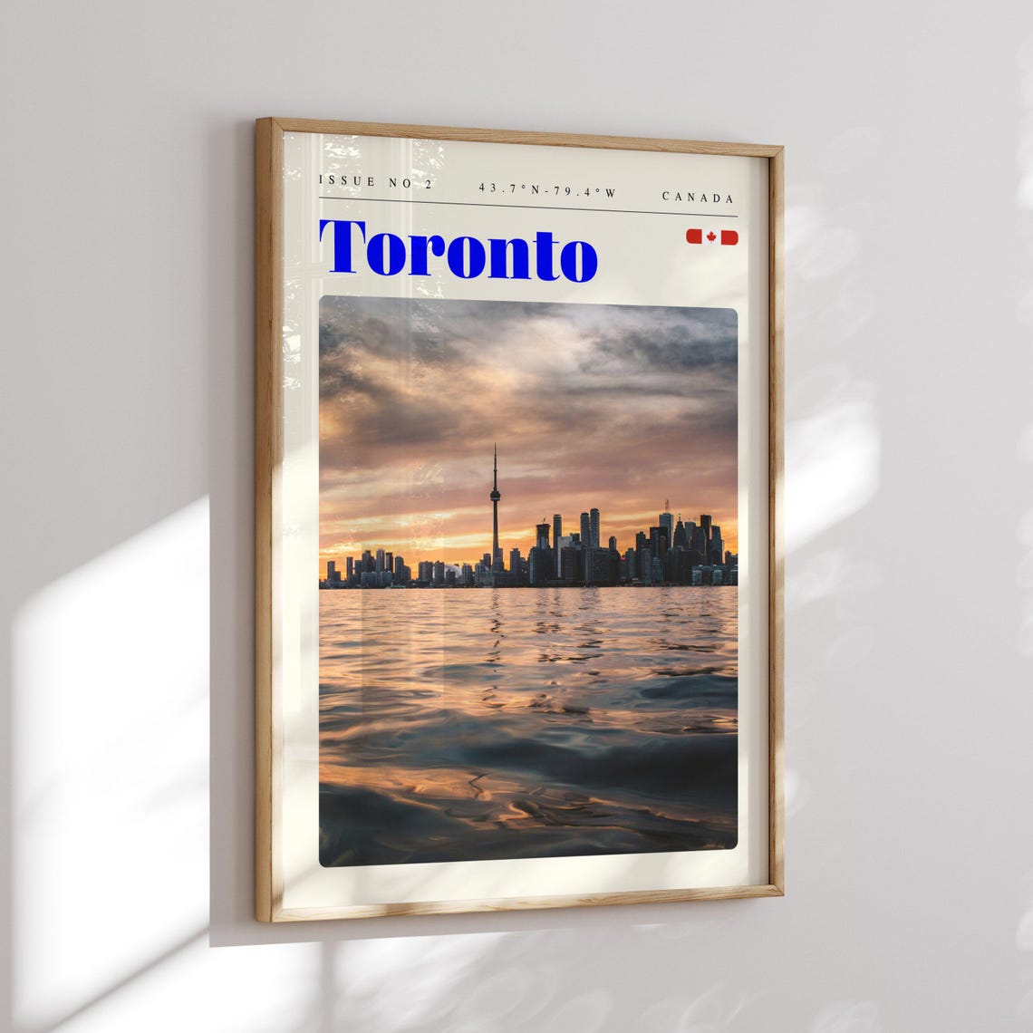 Toronto Canada Vintage Travel Poster CN Tower Sunset Skyline View - Image 2