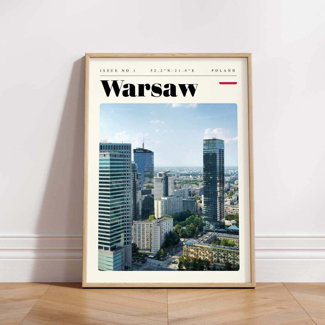 Warsaw Poland Modern Skyscrapers Downtown Skyline Travel Poster - Image 3