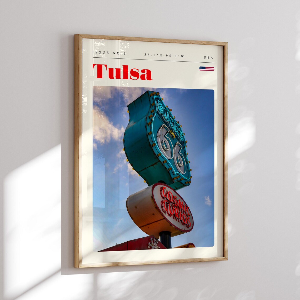 Tulsa Route 66 Neon Roadside Sign Americana Photography Poster - Image 2