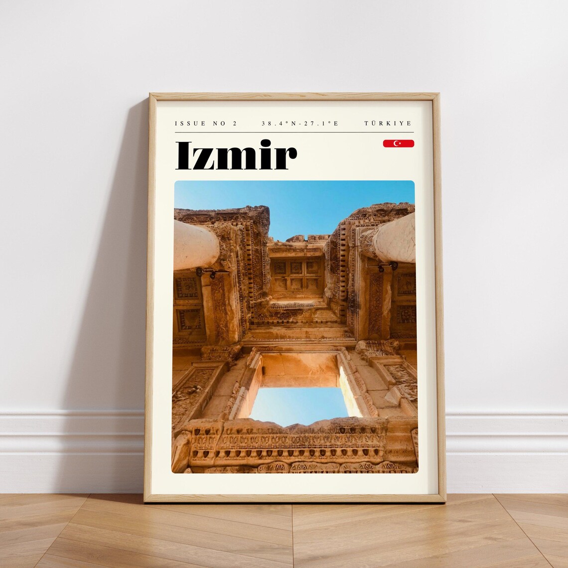 Izmir Turkey Ancient Stone Ruins Carved Columns Photo Travel Poster - Image 3