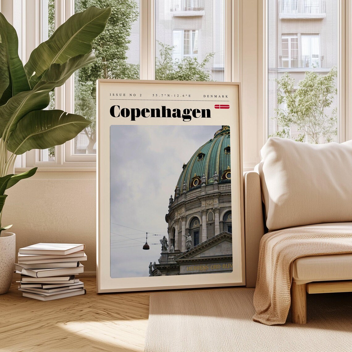 Copenhagen Denmark Marble Church Dome Photography Travel Poster