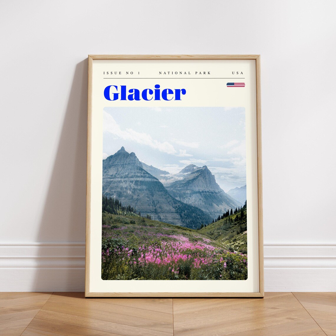 Glacier National Park Montana Mountain Wildflower Travel Poster - Image 3