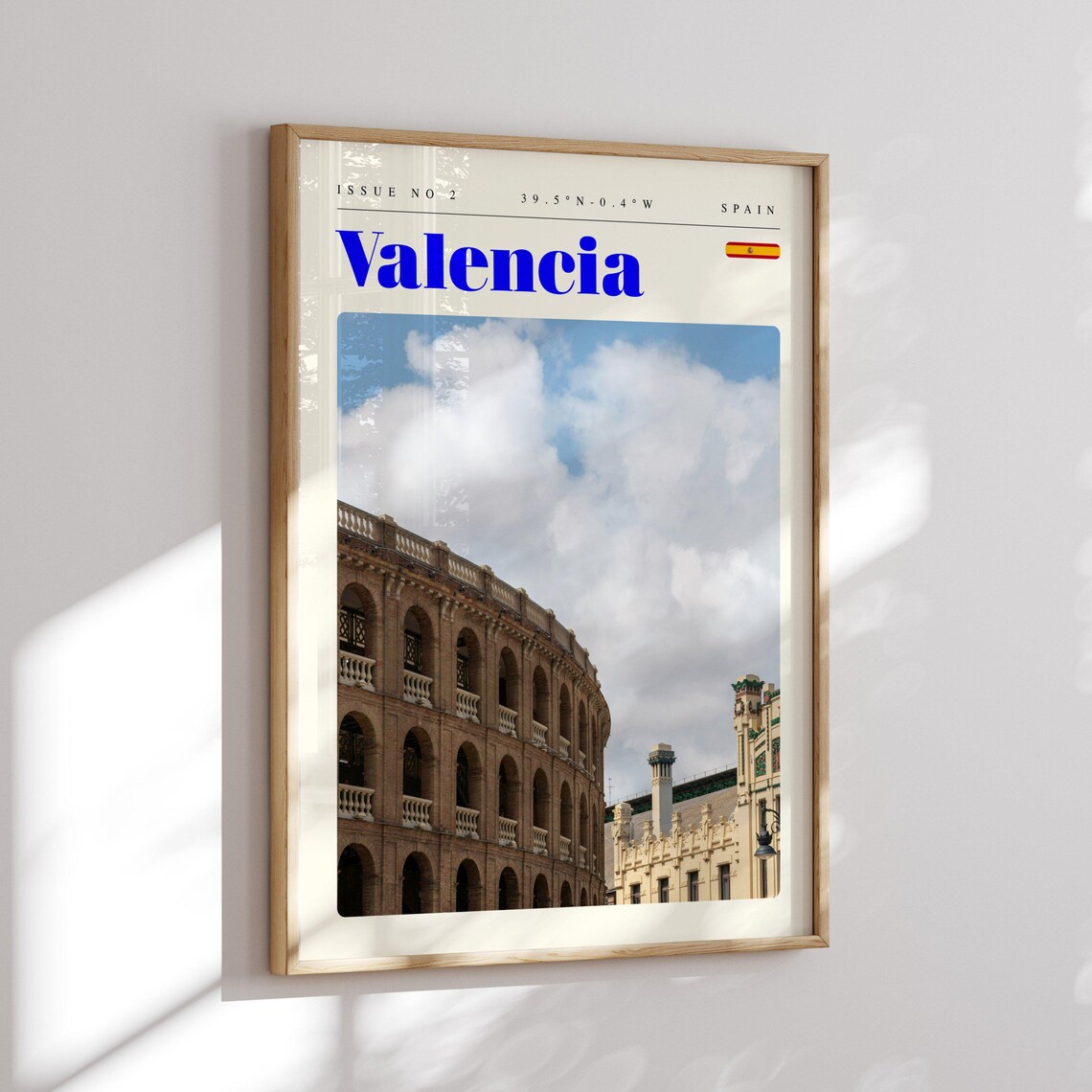 Valencia Spain Vintage Travel Poster With Historic Bullring Plaza - Image 2