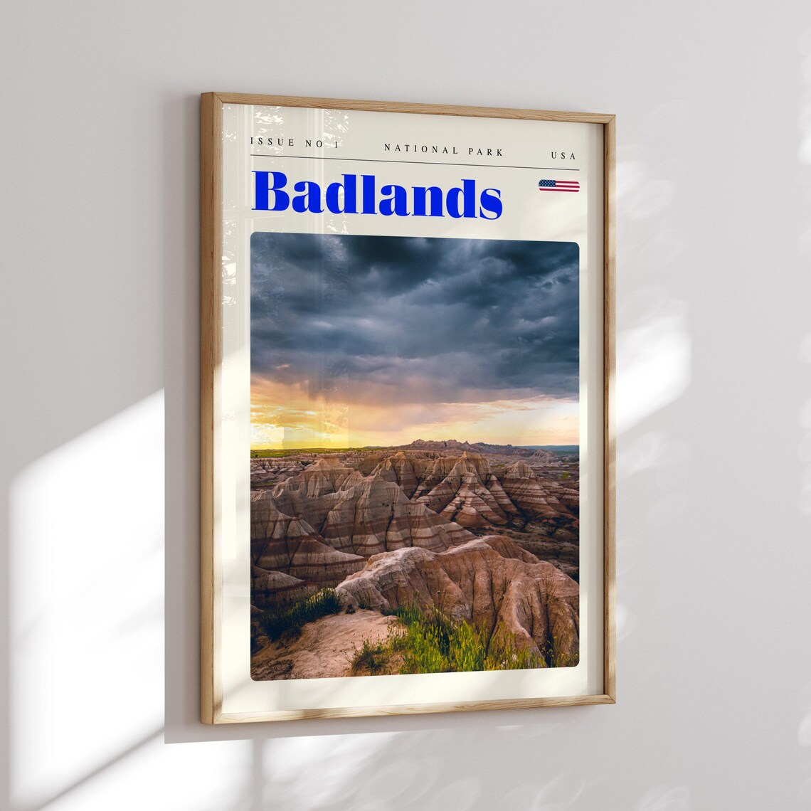 Badlands National Park USA Striped Rock Spires Sunset Poster - Image 2