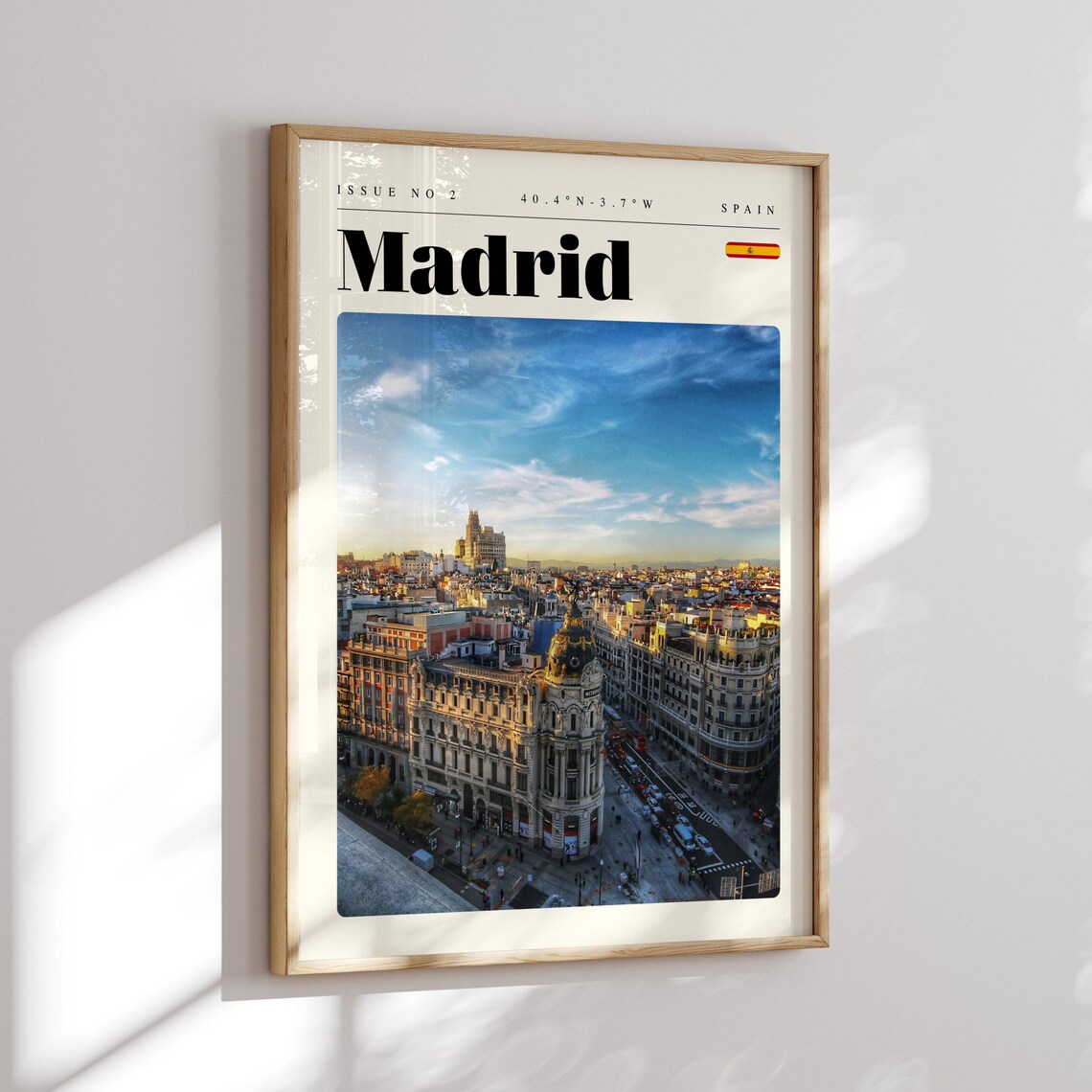 Madrid Gran Via Aerial View Metropolis Building Travel Poster - Image 2