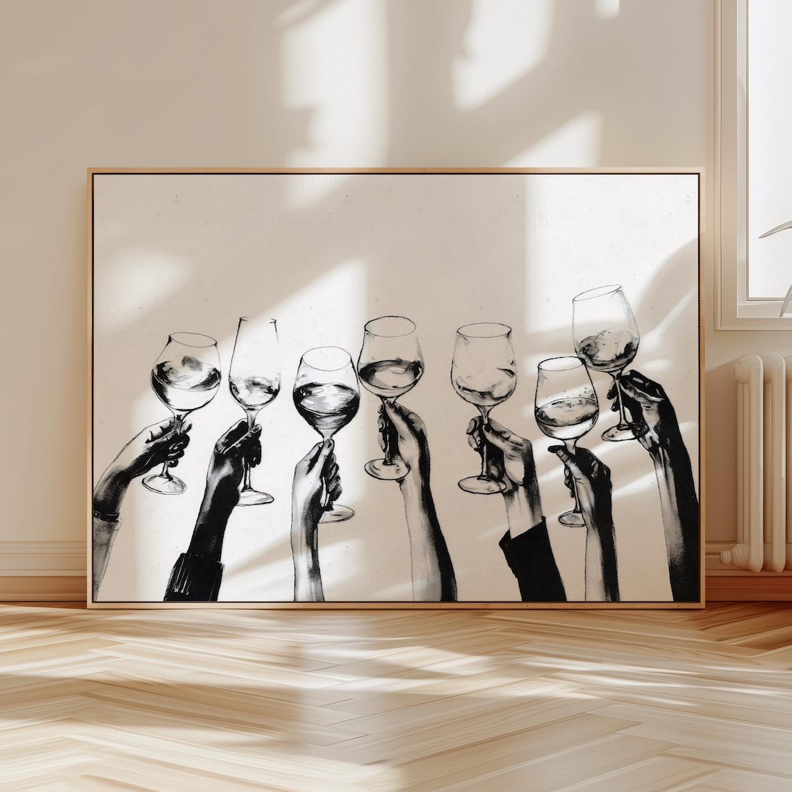 Cheers Abstract Neutral Bar Cart Poster Art