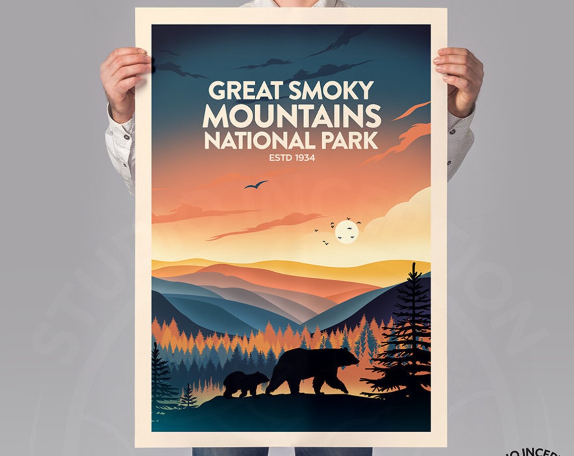 Great Smoky Mountains Traditional National Park Art Print - Image 2