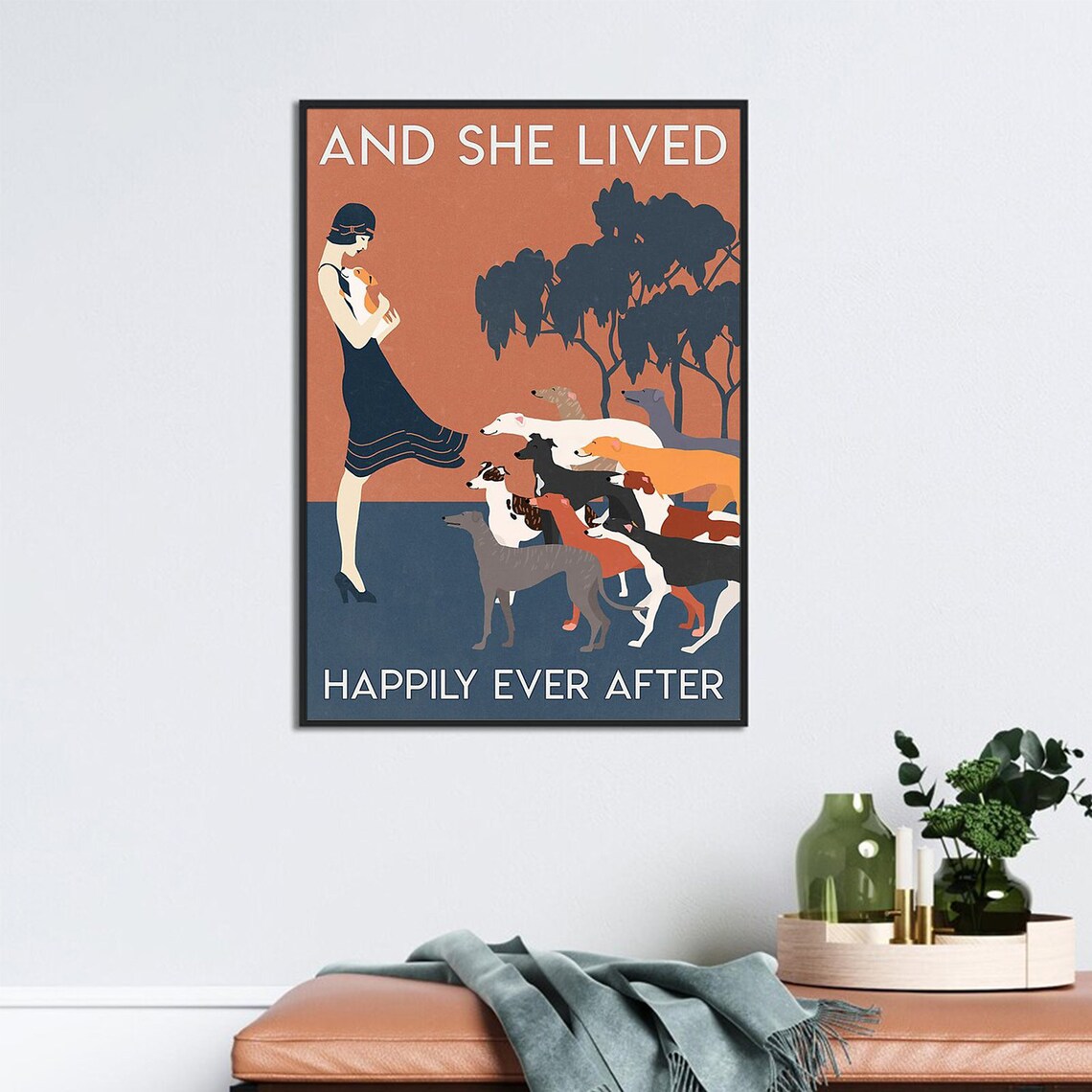 Girl And Dogs, Happily Ever After Dog Lover Art Print - Image 3