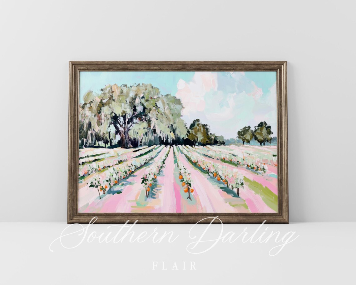 Florida Orange Grove, Grandmillennial Art Print - Image 5