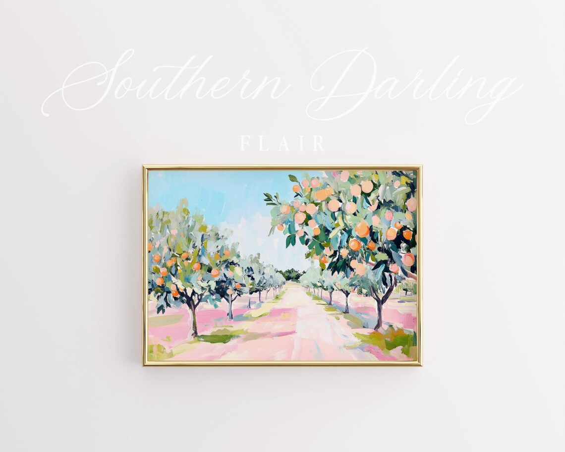 Florida Orange Grove Art Print, Grandmillennial Style - Image 3