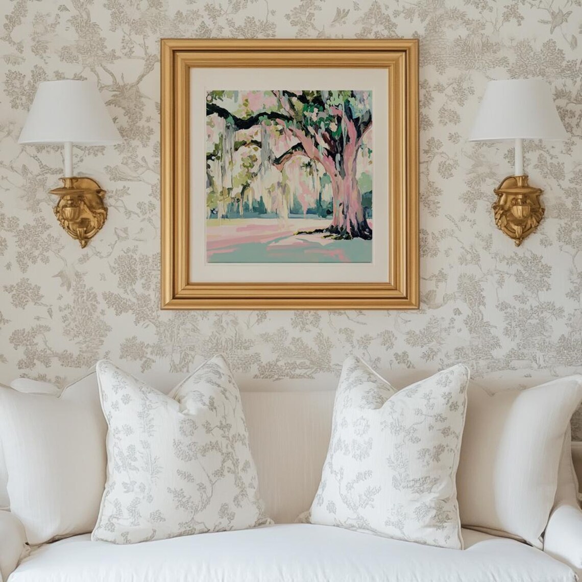 Pastel Live Oak Tree Painting, Southern Landscape - Image 3