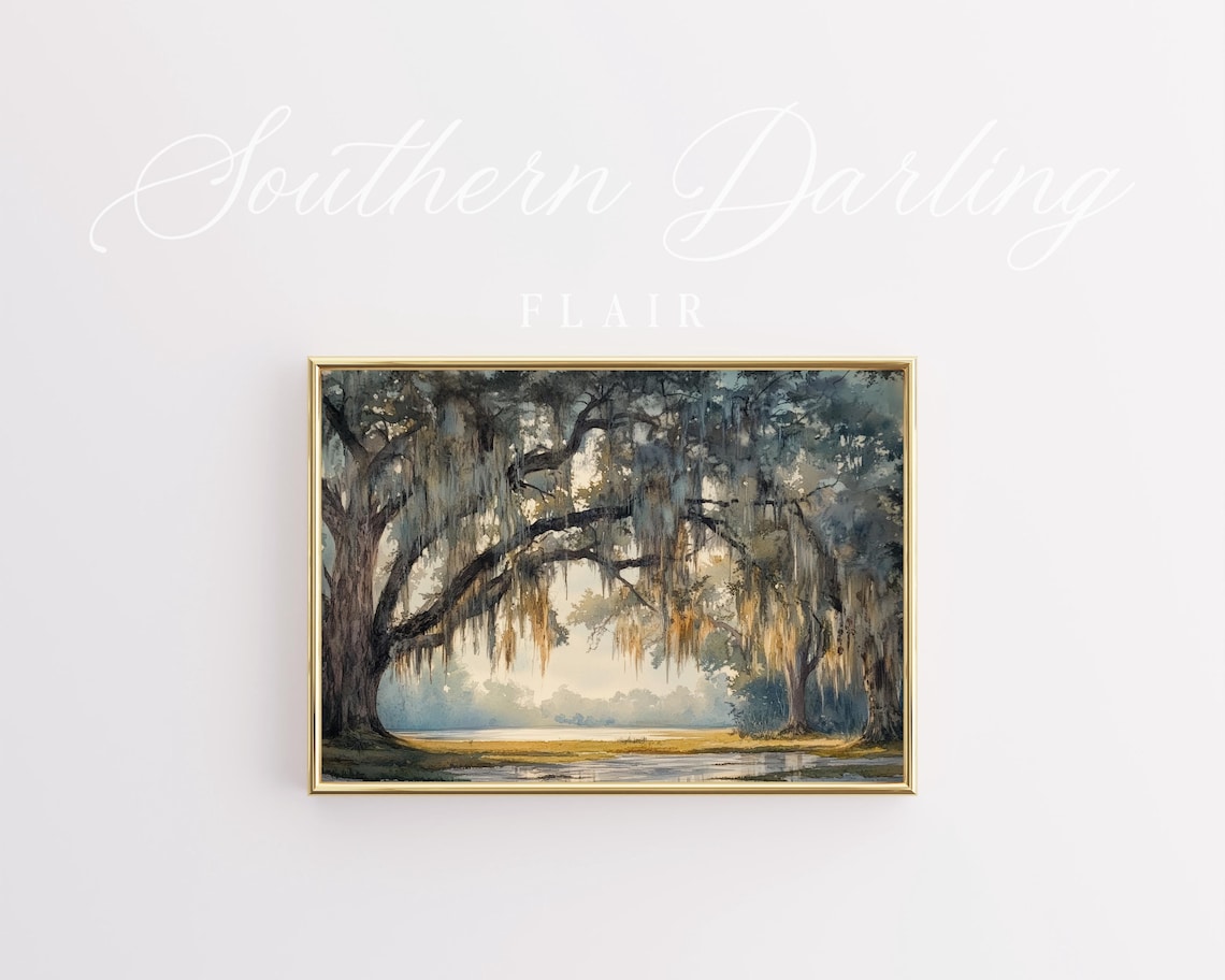 Live Oaks Southern Landscape Art Print, Savannah - Image 3