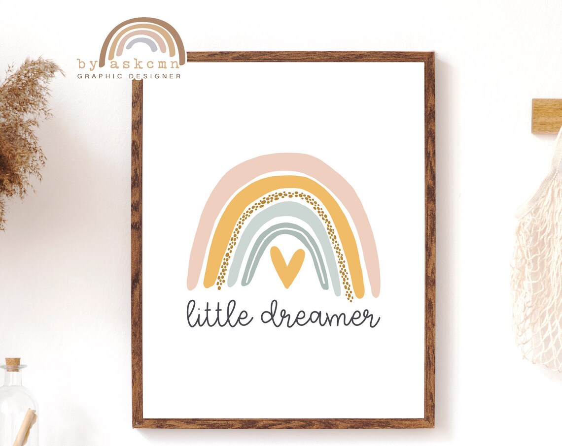 Rainbow Wall Decor Print Baby Room Poster Nursery Print Art Boho Wall Art Quote Poster Instant Neutral Rainbow Art - Image 6