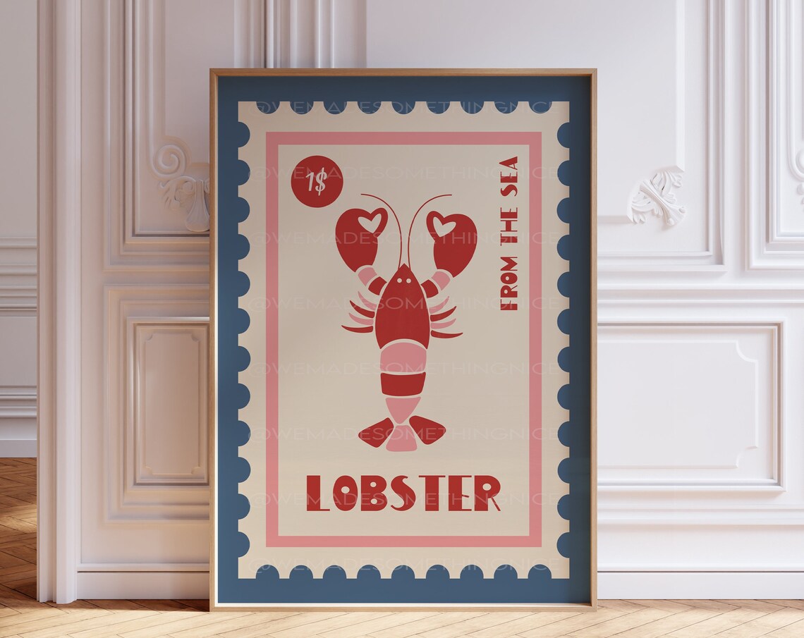 Lobster Print, Vintage Coastal Kitchen Art - Image 2