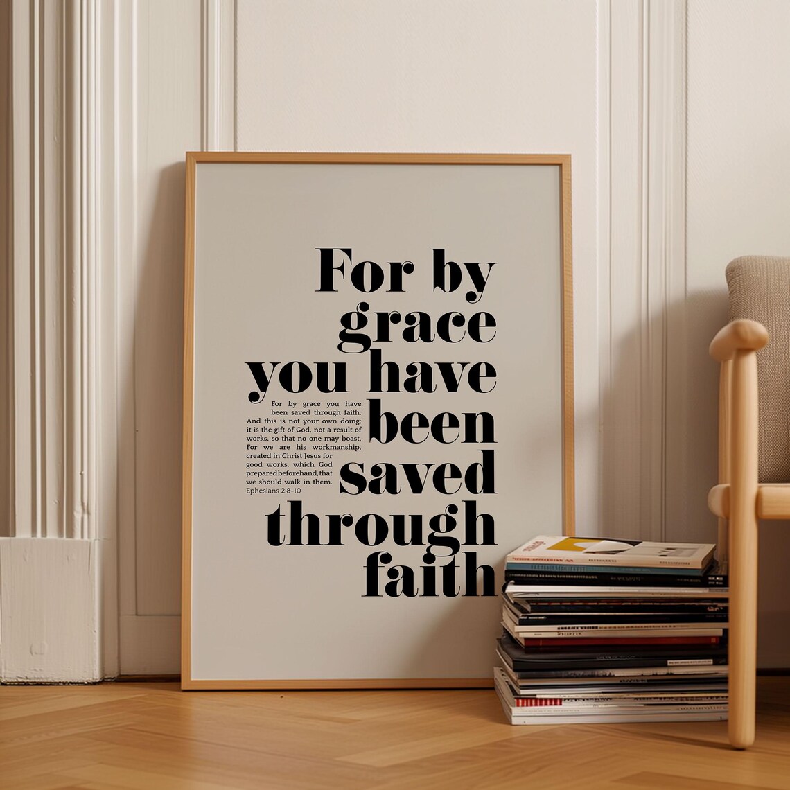 Ephesians 2:8-10 Scripture Art Print, Baptism Faith - Image 4