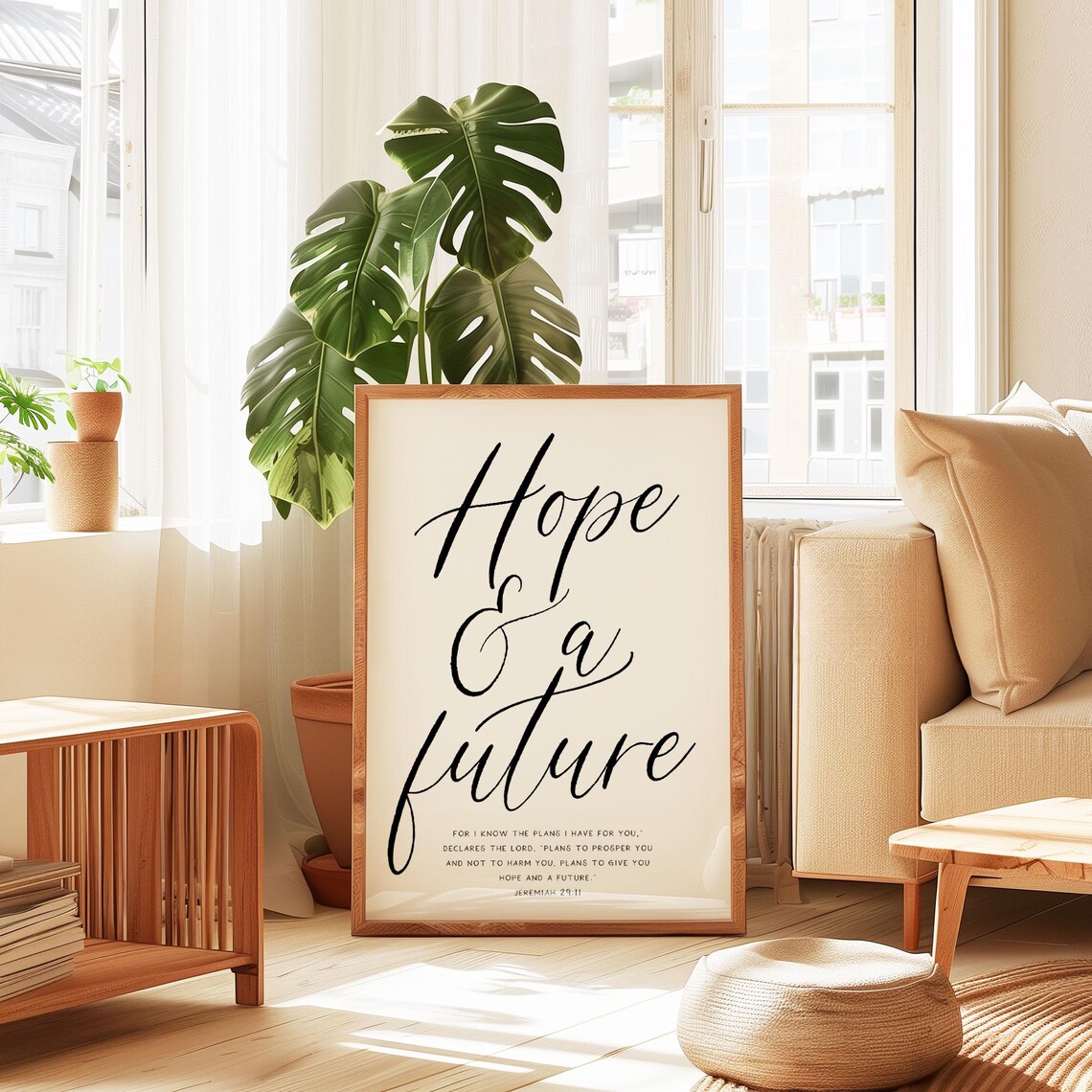Jeremiah 29:11 Bible Verse, Modern Calligraphy Art Print - Image 2