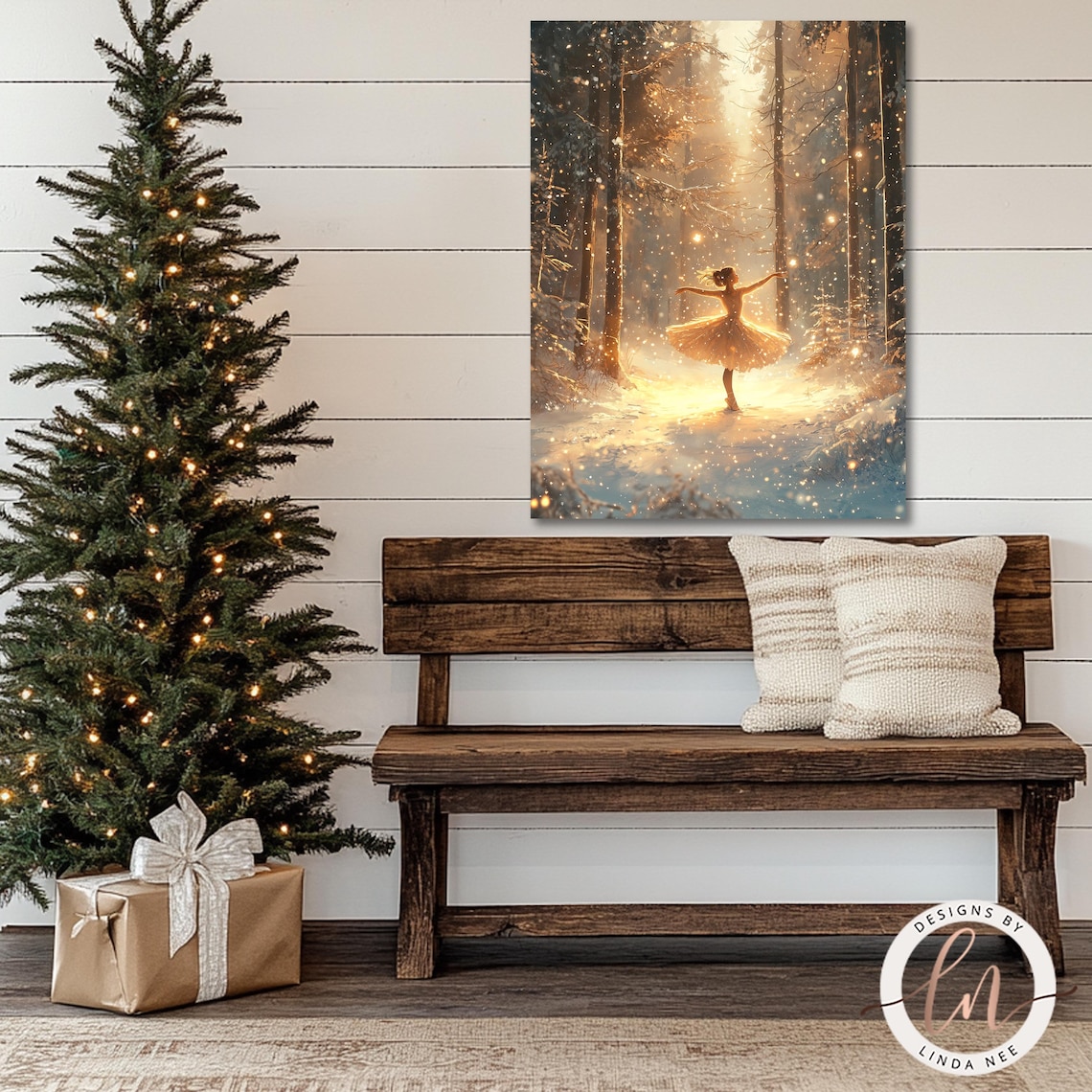 Ballerina Ballet Winter Scene Art Print, Nutcracker - Image 3