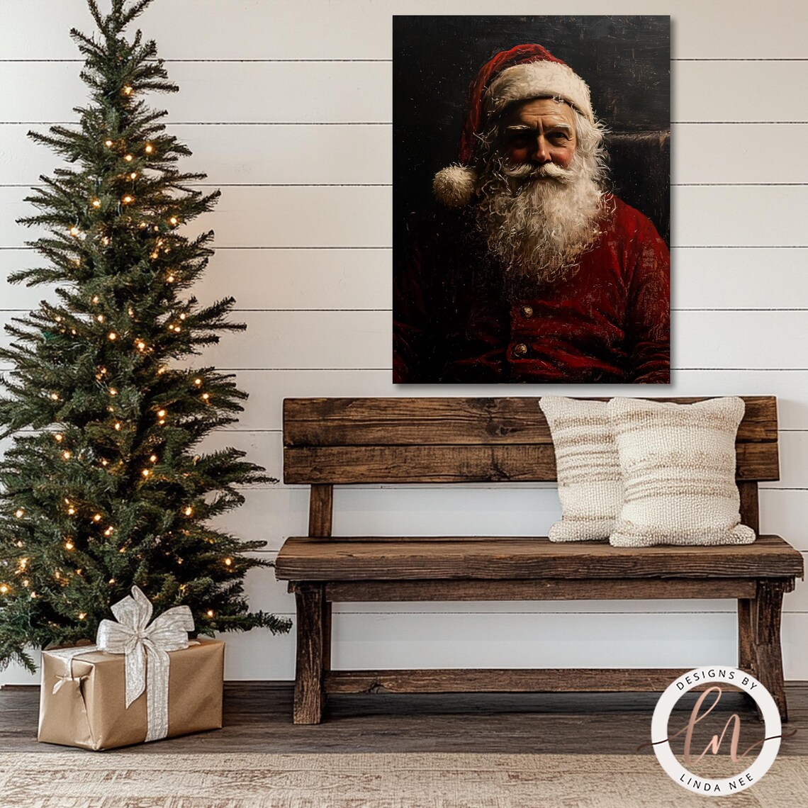 Santa Claus Portrait, Vintage Gothic Christmas Art Print - Image 2