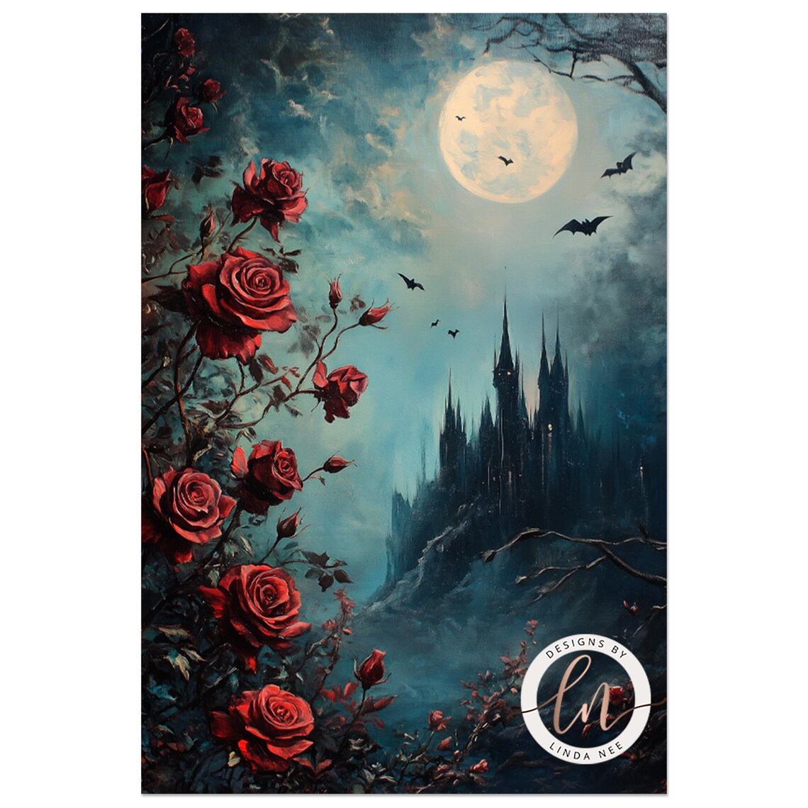 Gothic Castle Art Print, Dark Academia Vintage - Image 2
