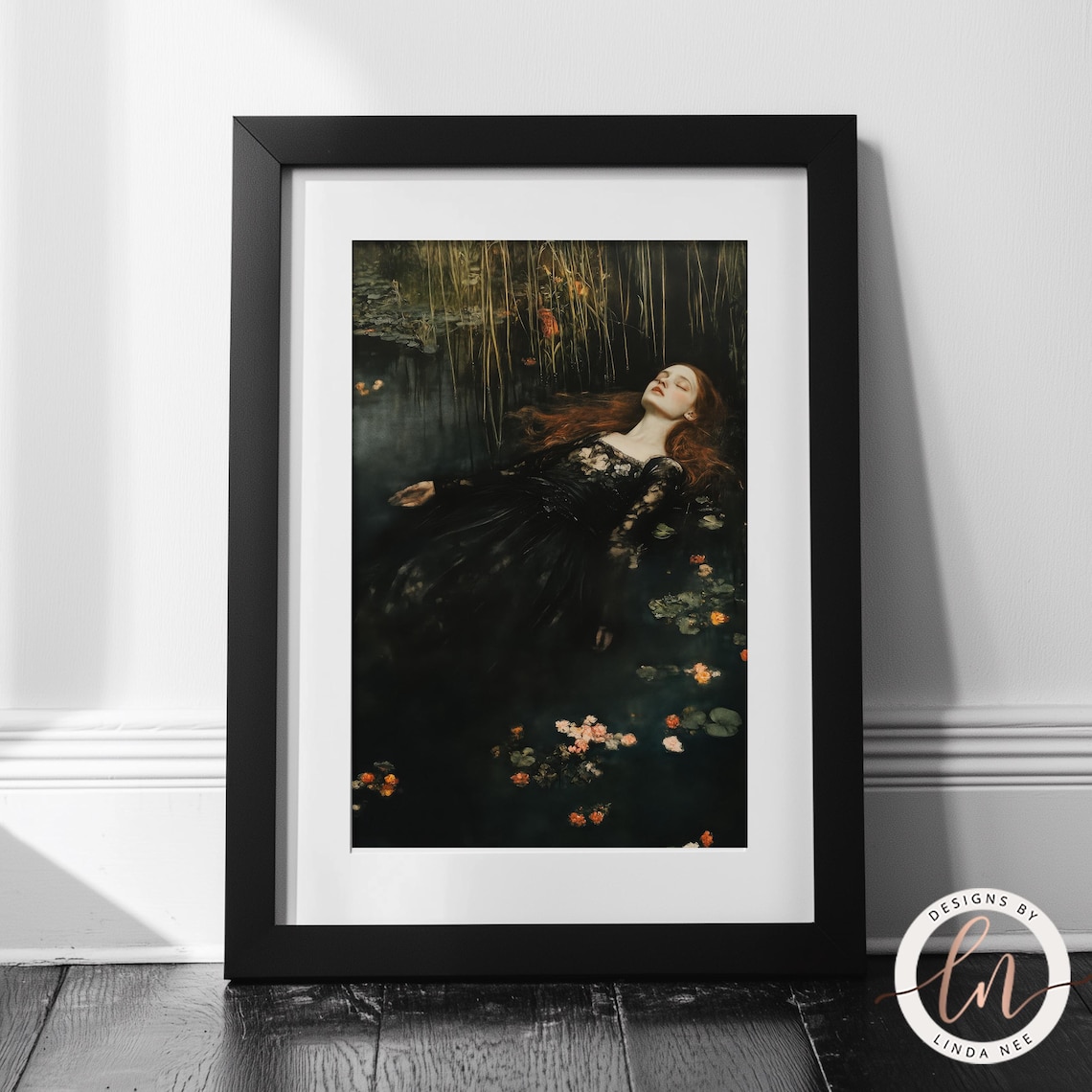 Ophelia Drowning Dark Academia, Victorian Art Print - Image 5