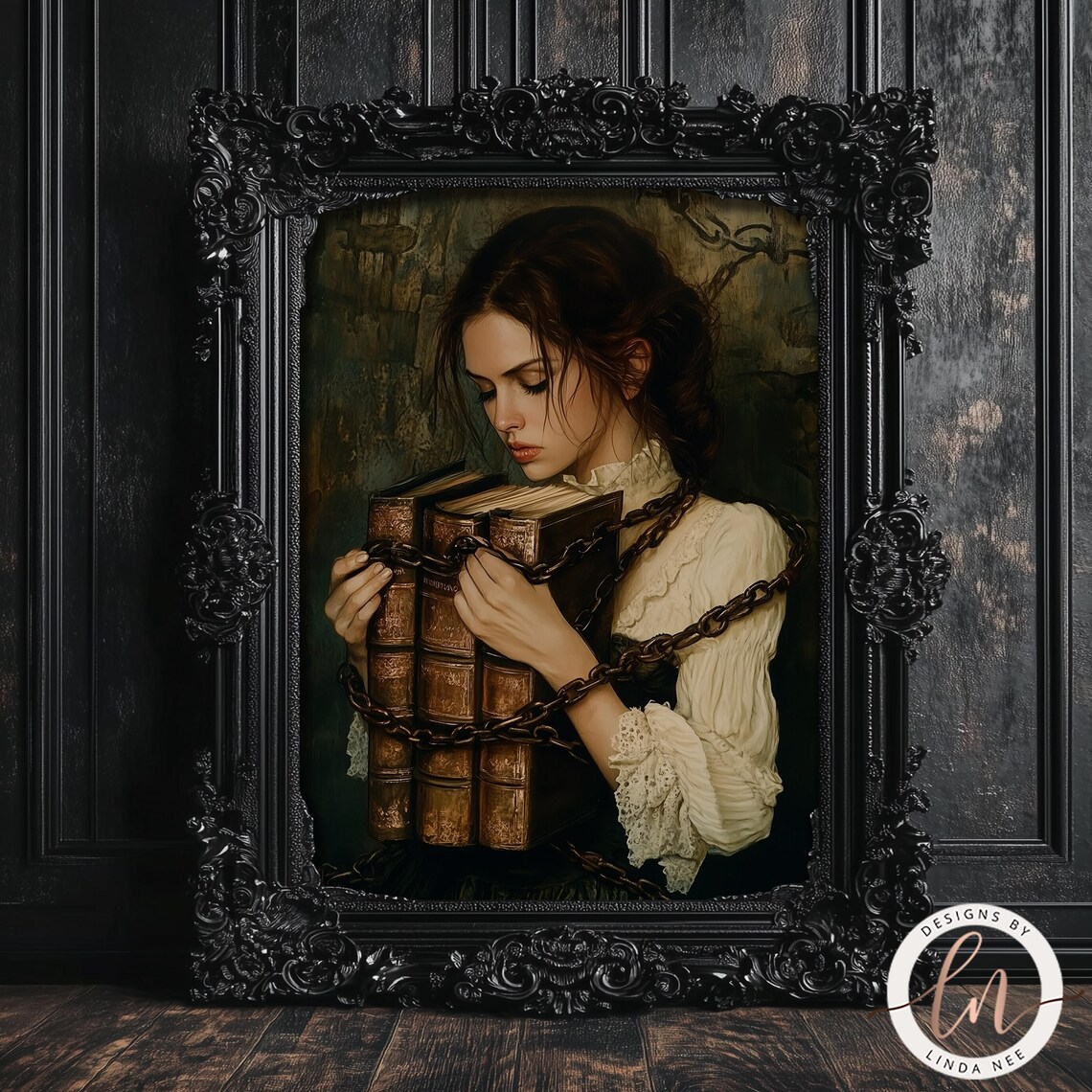 Dark Academia Banned Books, Victorian Woman Art Print - Image 2