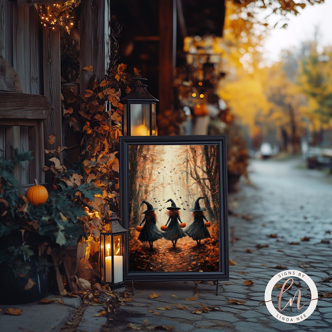 Fall Witches in the Forest, Witchcore Art Print - Image 4