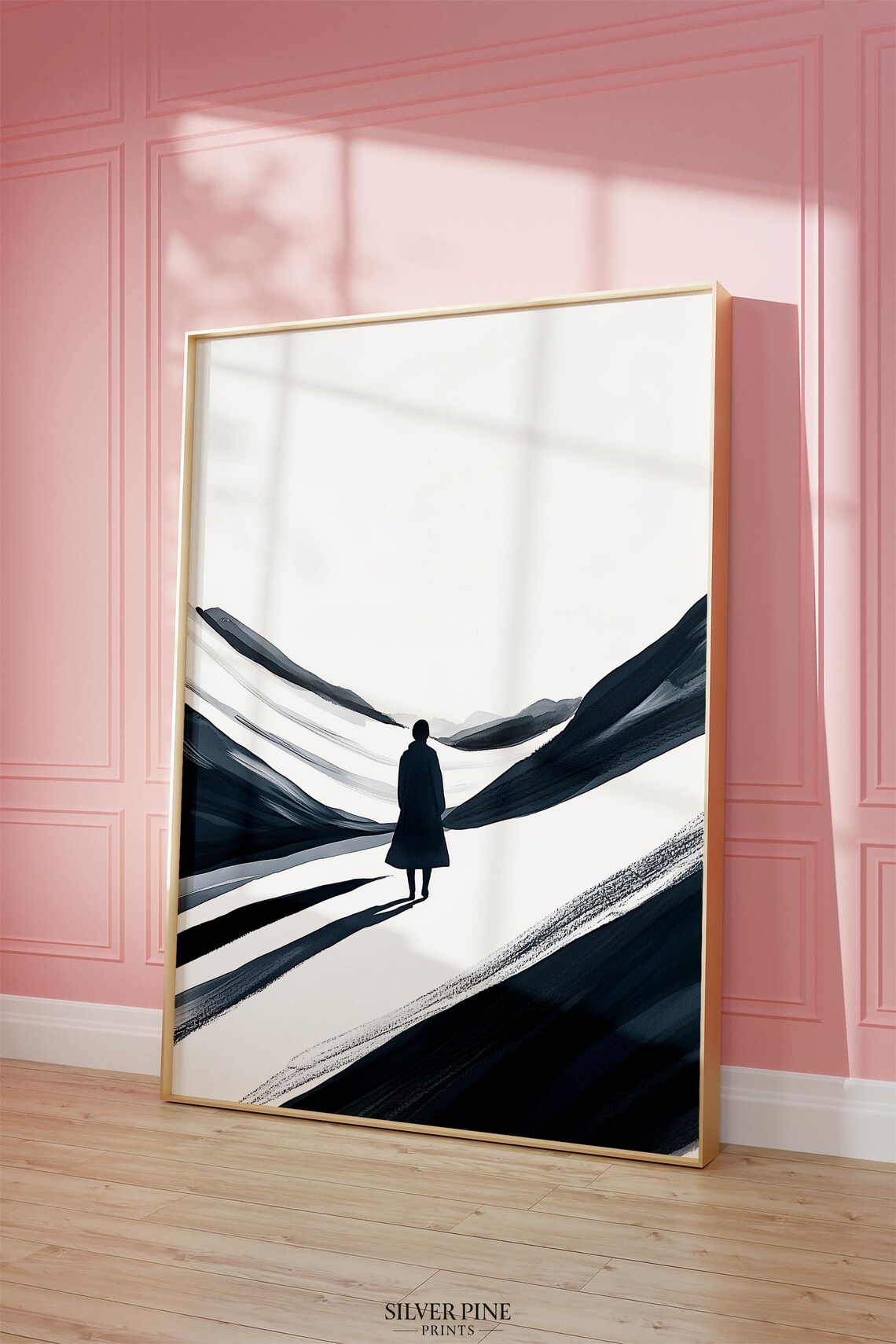 Minimalist Abstract Mountain Scene, Modern Art Print - Image 5