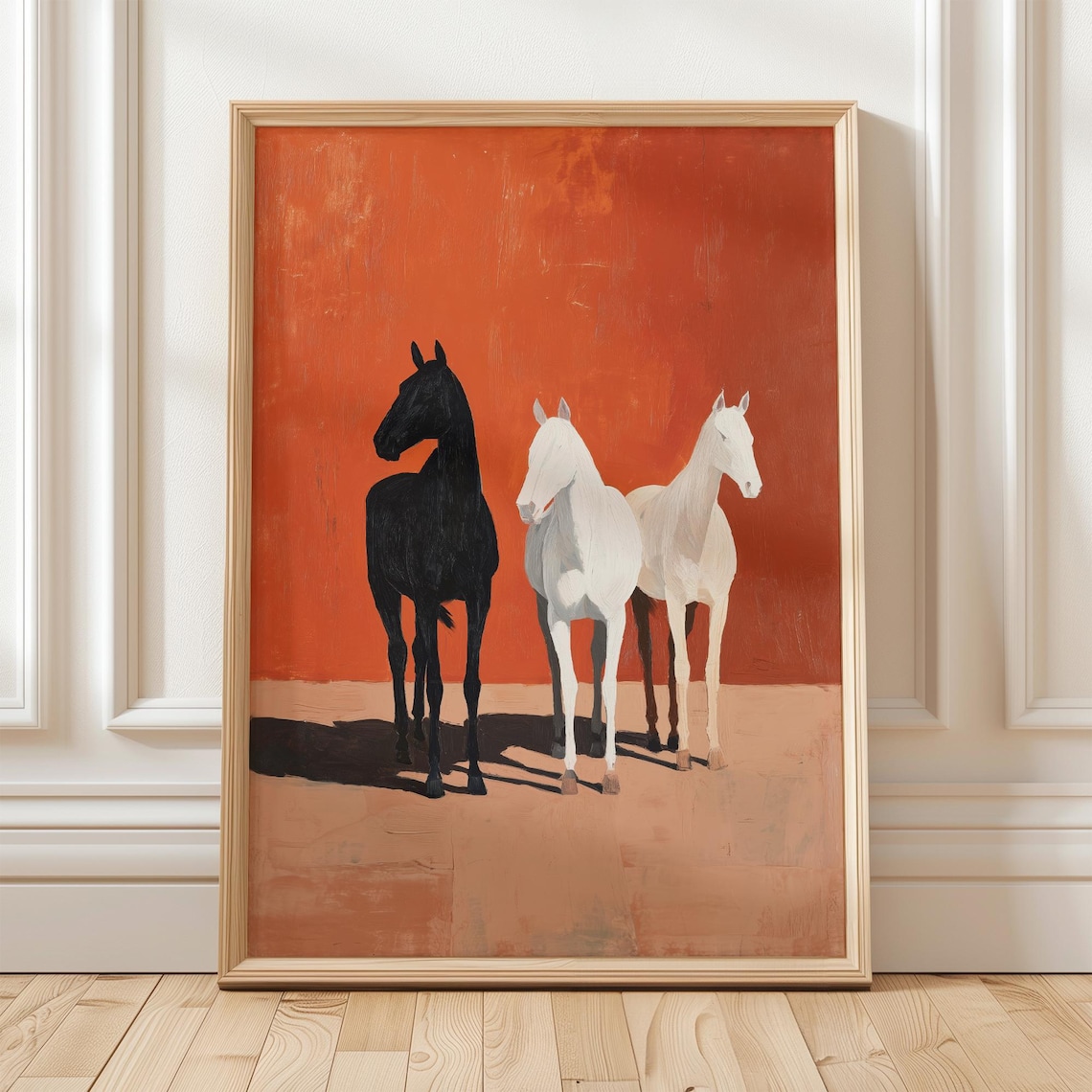 Minimalist Horse Art Poster, Modern Western Decor