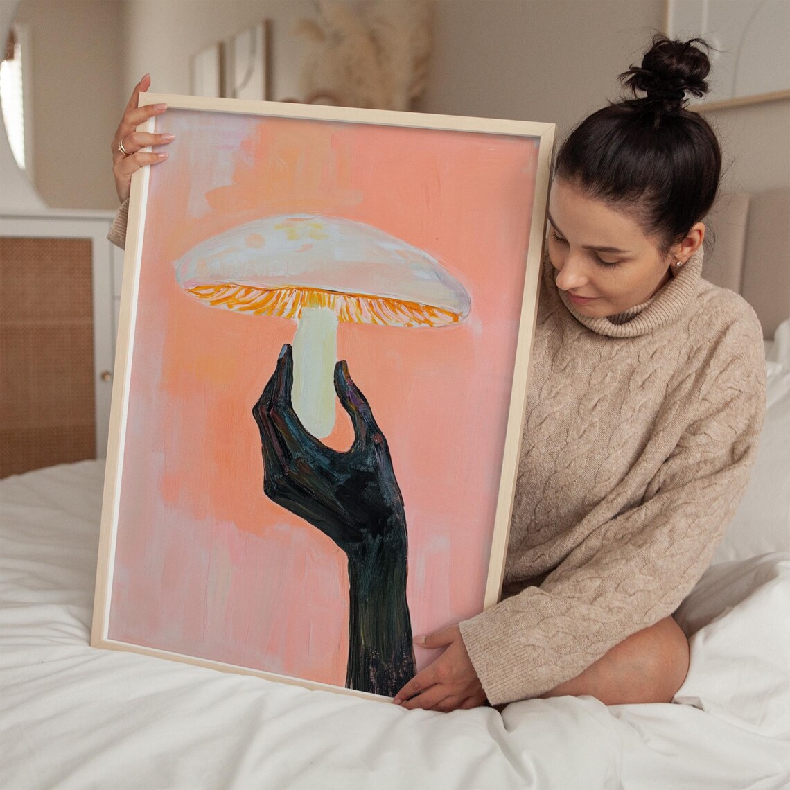 Mushroom Abstract Nature Illustration, Contemporary - Image 2