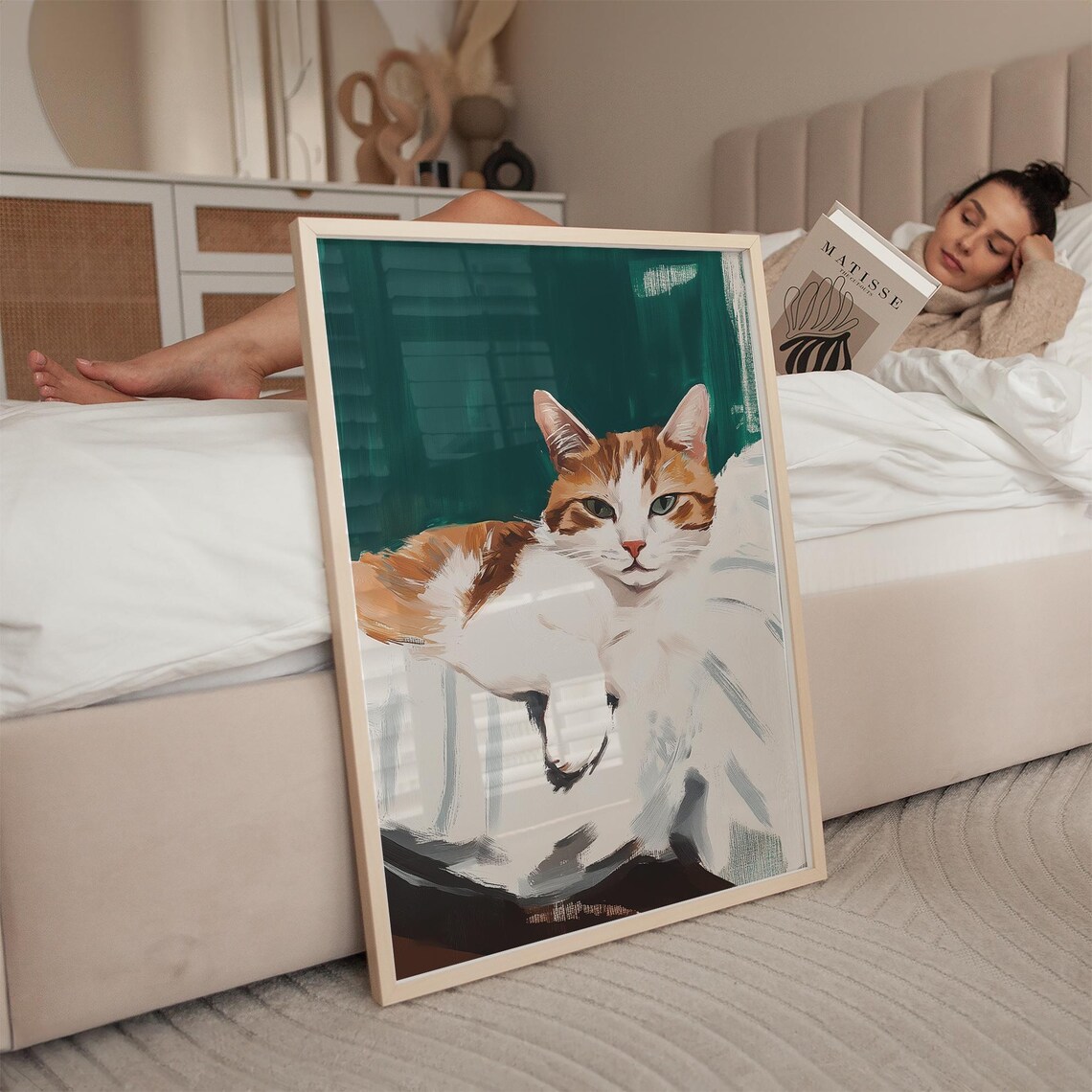 Tabby Cat Art Print, Minimalist Pet Decor - Image 5
