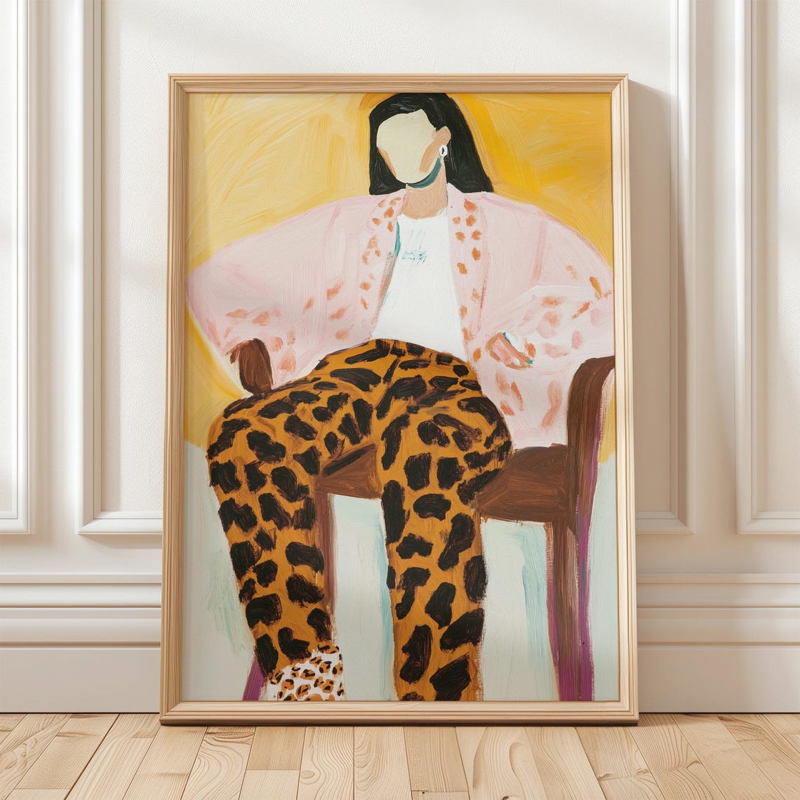 Leopard Print Pants Abstract Fashion Art Bold Minimalist Wall Print Colorful Artwork For Modern Interiors - Image 4