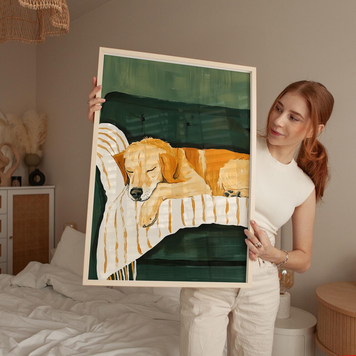 Golden Retriever Sleeping Art Print, Pet Portrait - Image 5