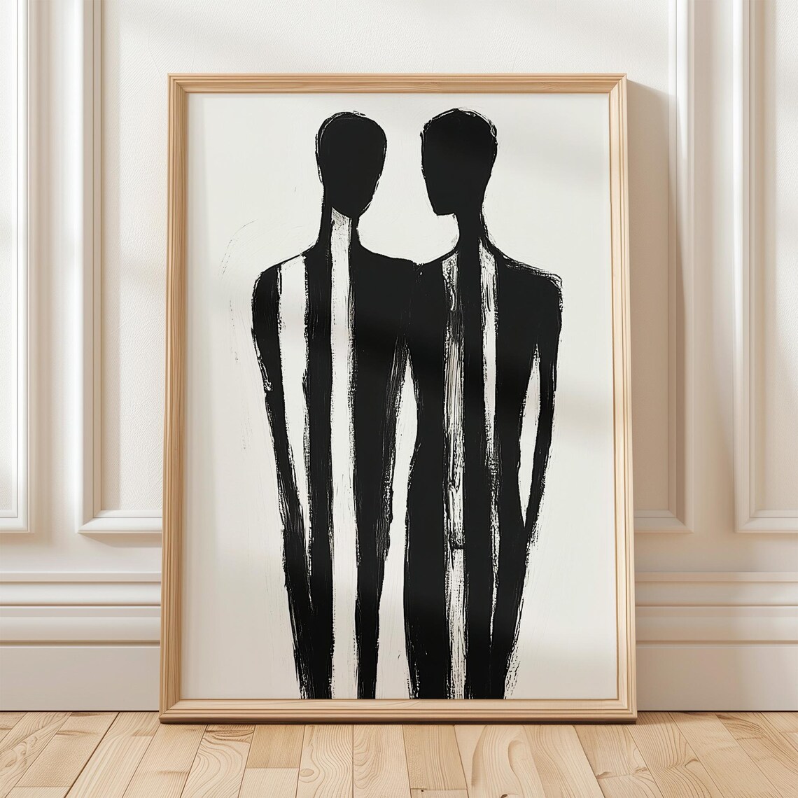 Abstract Minimalist Figures, Contemporary Couple Illustration